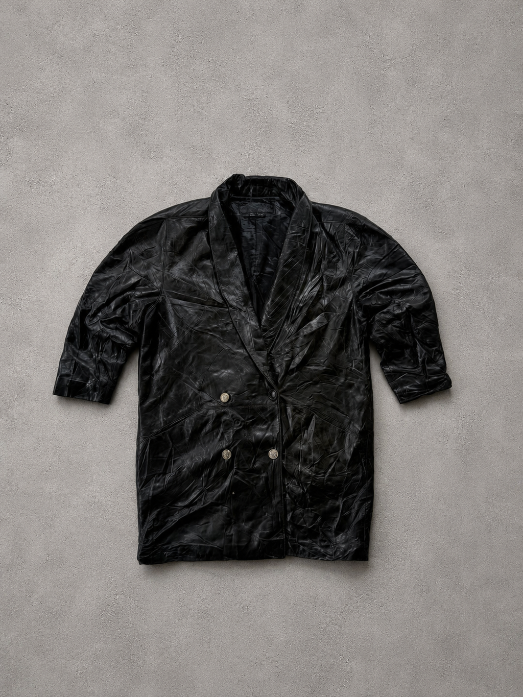 LEATHER LONG TOP/JACKET UNISEX - M