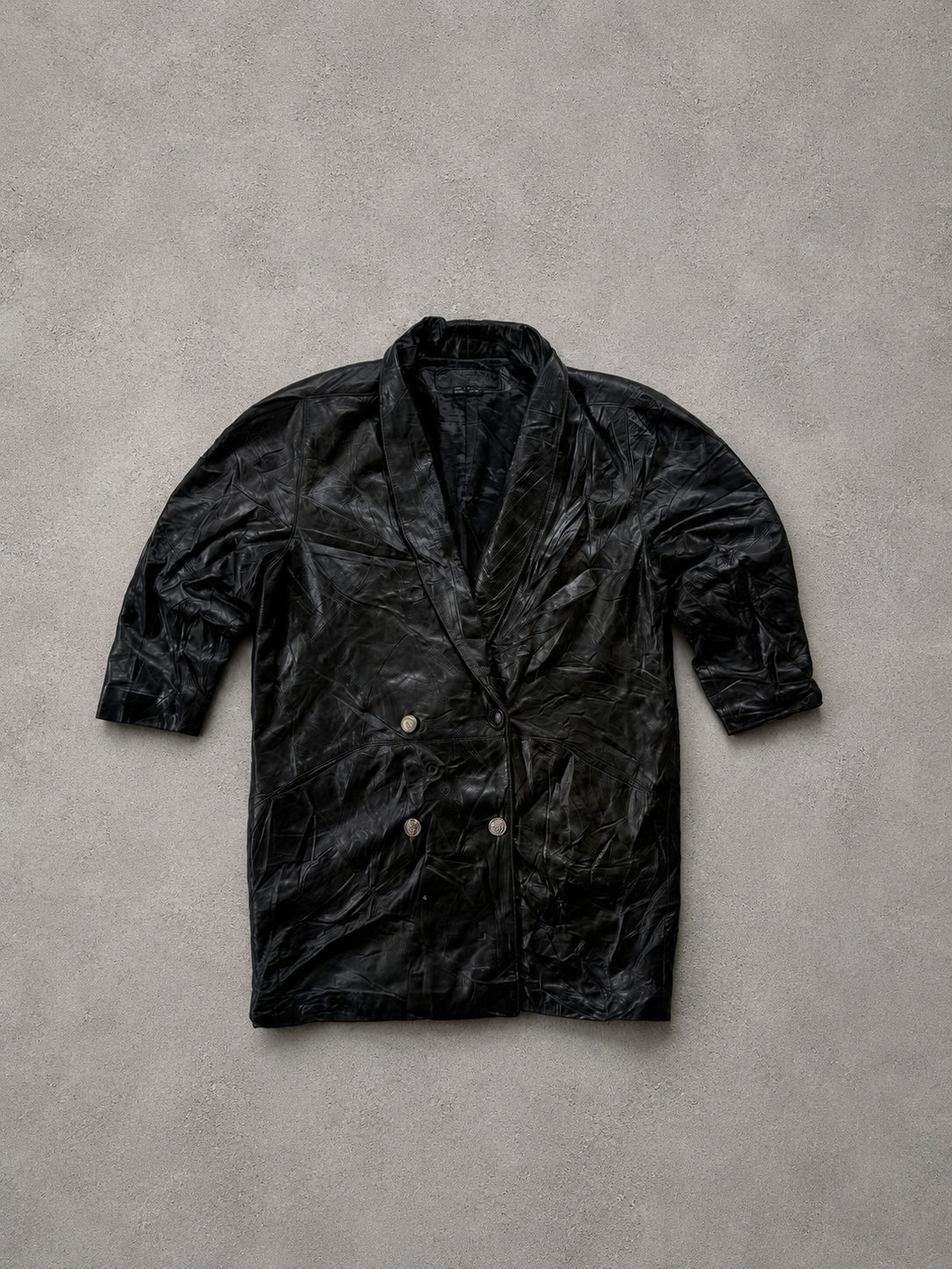 LEATHER LONG TOP/JACKET UNISEX - M