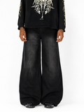 DEEP GRAPE BLACK WIDE LEG