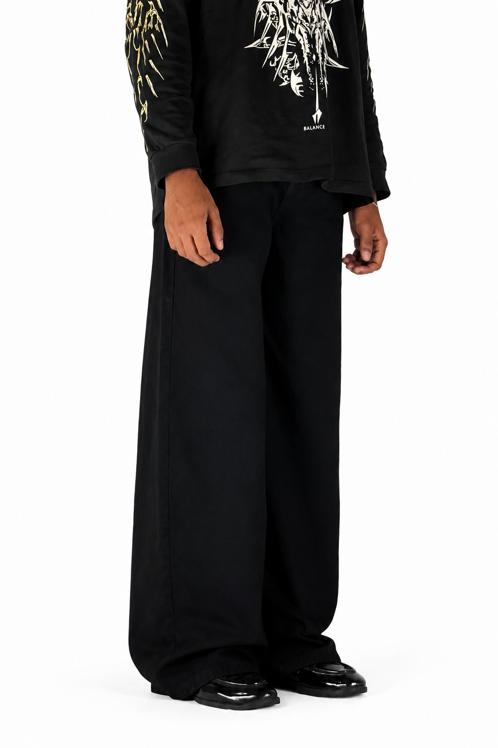 JET BLACK WIDE LEG
