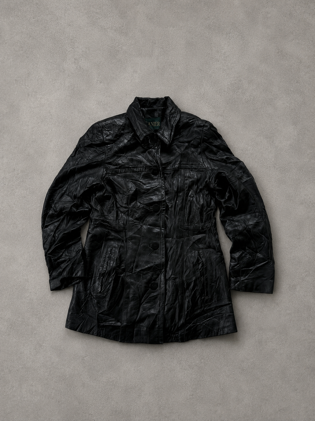 LEATHER LONG TOP/JACKET UNISEX - S