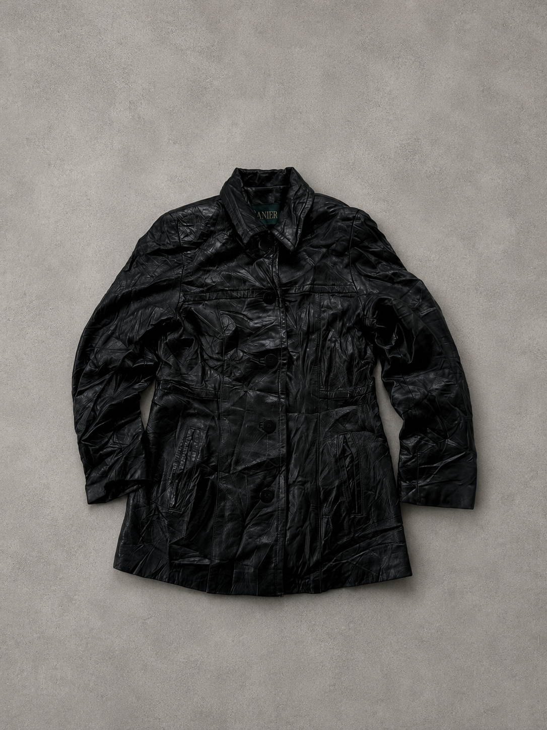 LEATHER LONG TOP/JACKET UNISEX - S