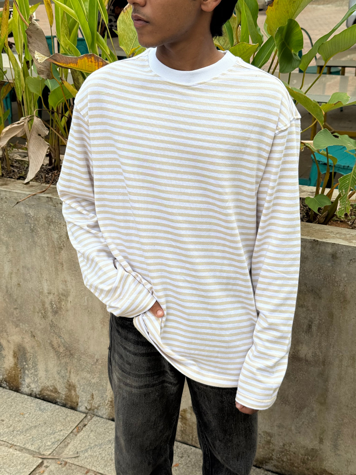 CREAMELINE STRIPES FULLSLV TEE