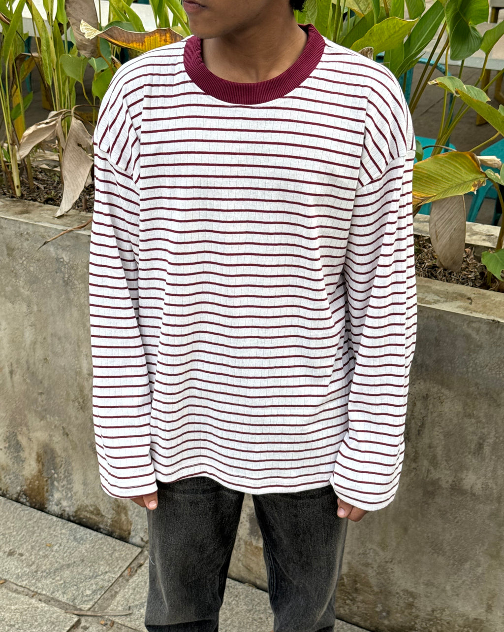 BURGUNDY LINE CLASSIC STRIPES FULLSLV