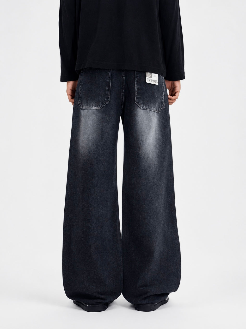 CHARCOAL WASHED BLACK WIDELEG