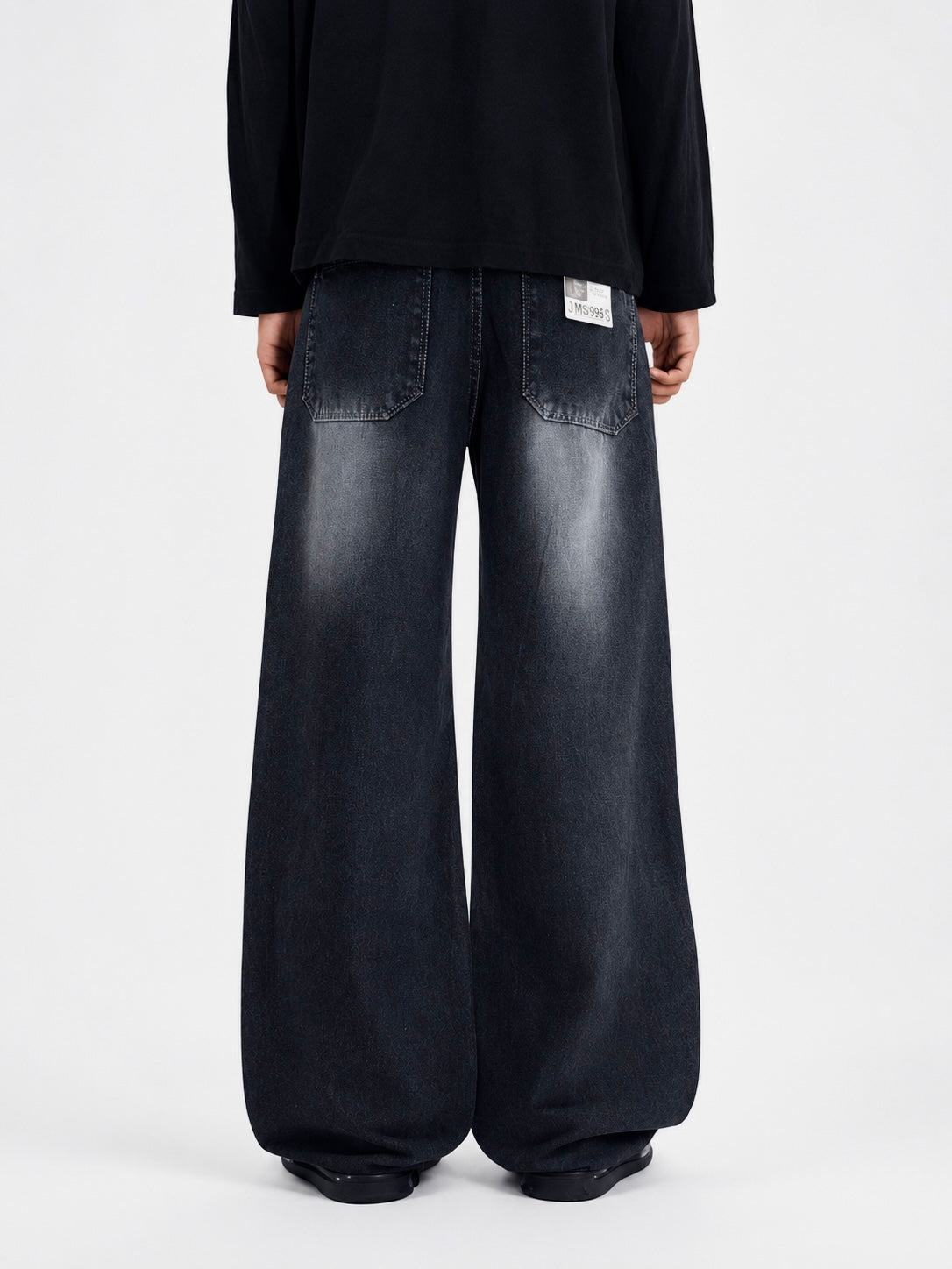 CHARCOAL WASHED BLACK WIDELEG
