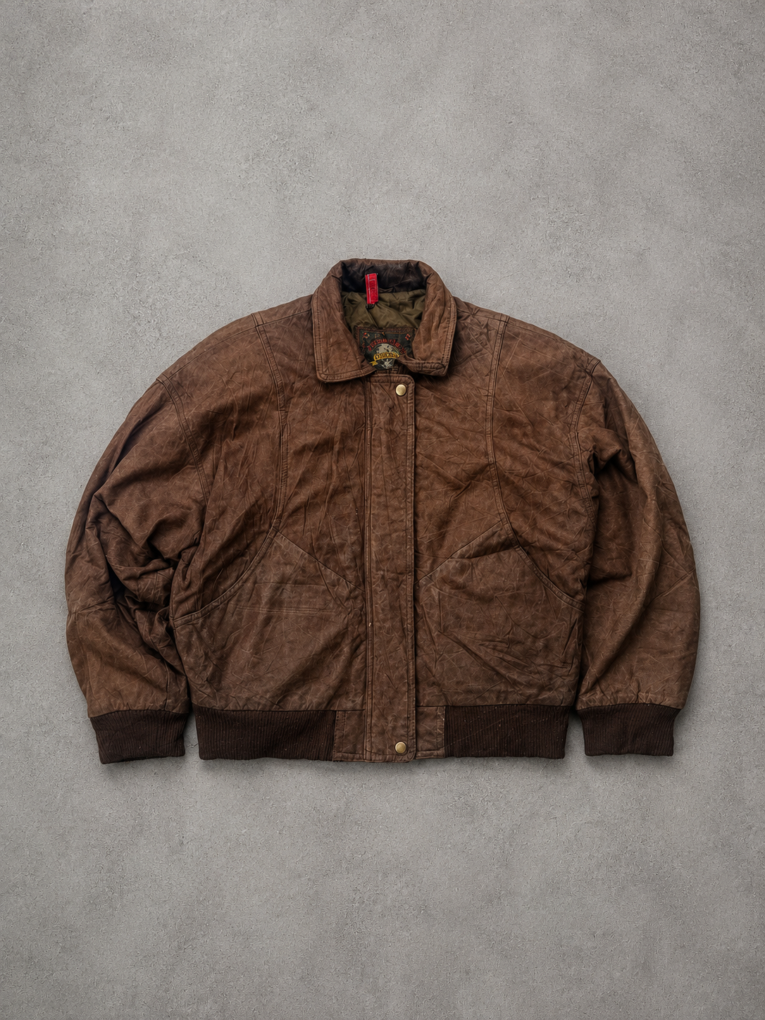 COFFEE BROWN LEATHER JACKET - S
