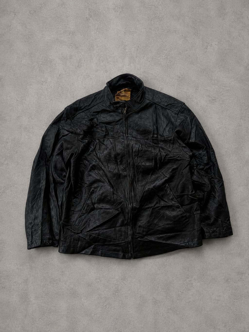 LEATHER JACKET BLACK - L