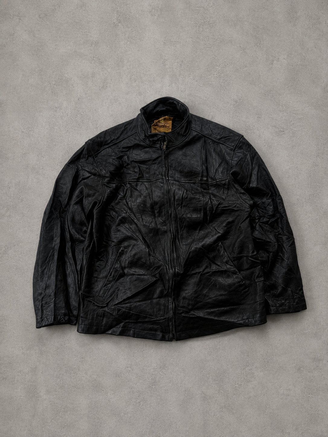 LEATHER JACKET BLACK - L