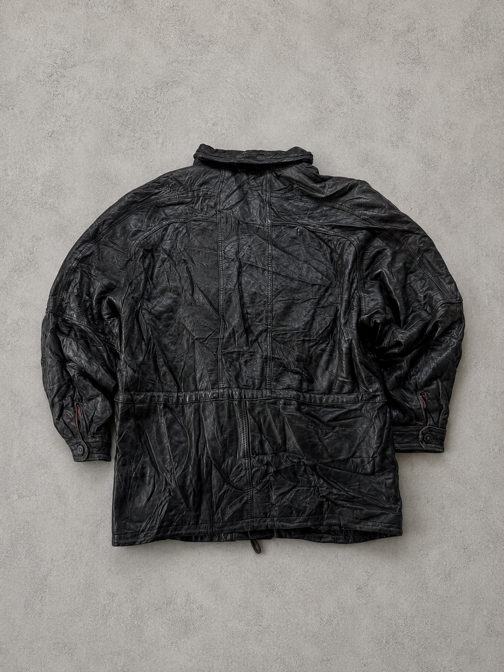 BLACK LEATHER JACKET - L