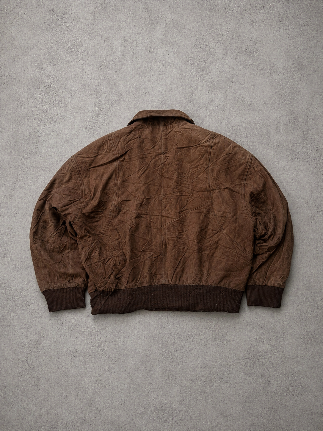 COFFEE BROWN LEATHER JACKET - S