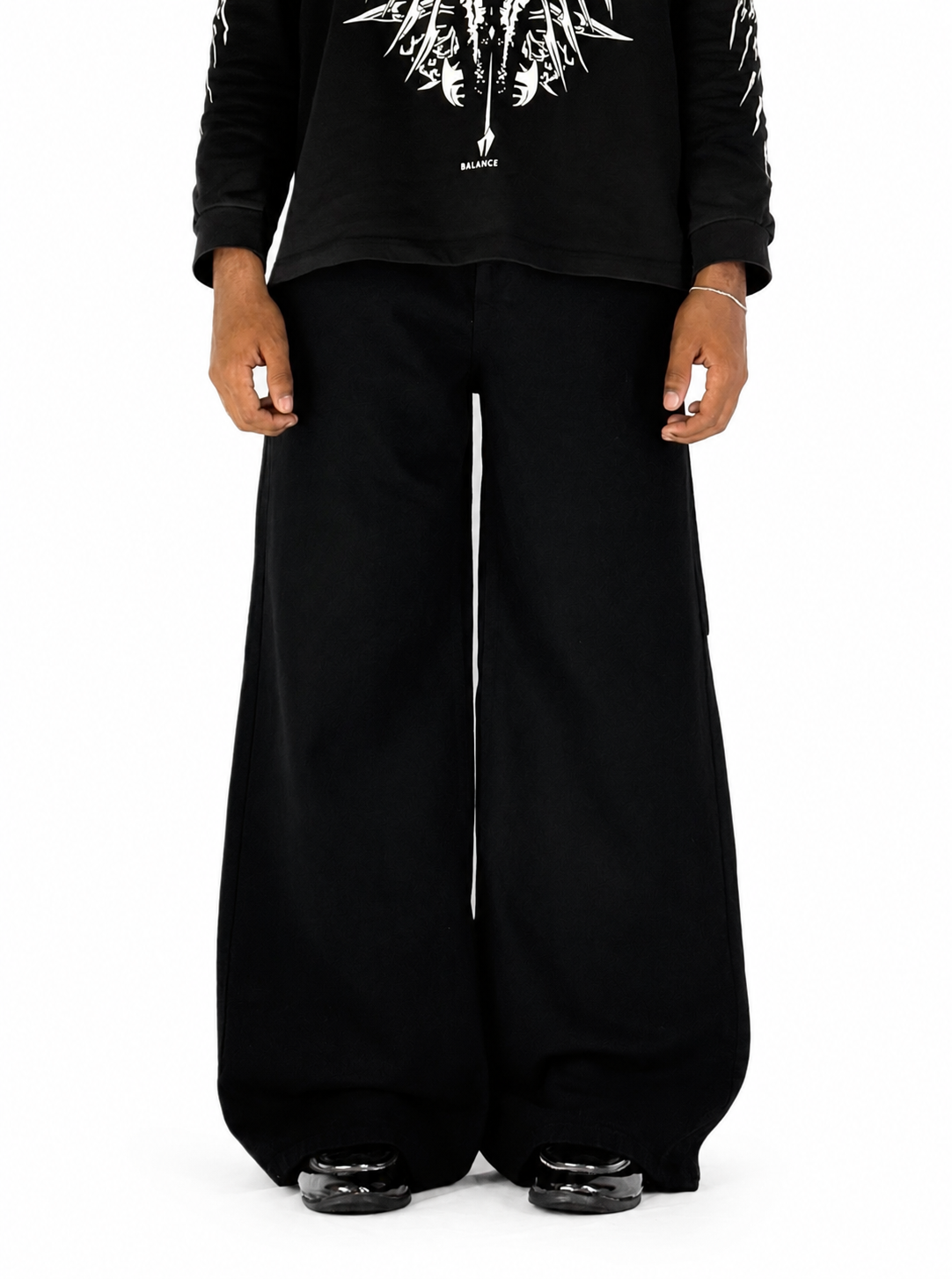 JET BLACK WIDE LEG