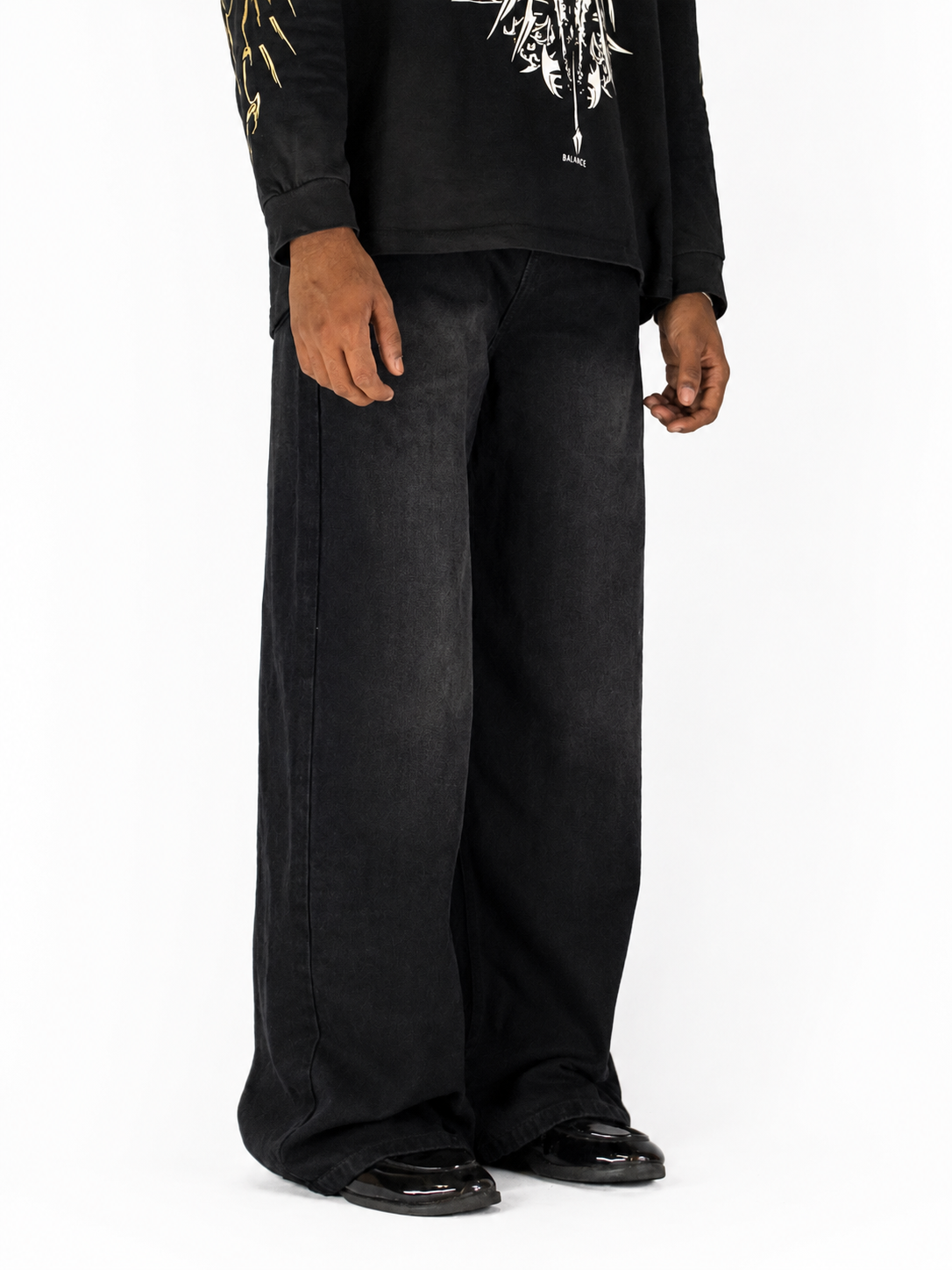 DEEP GRAPE BLACK WIDE LEG