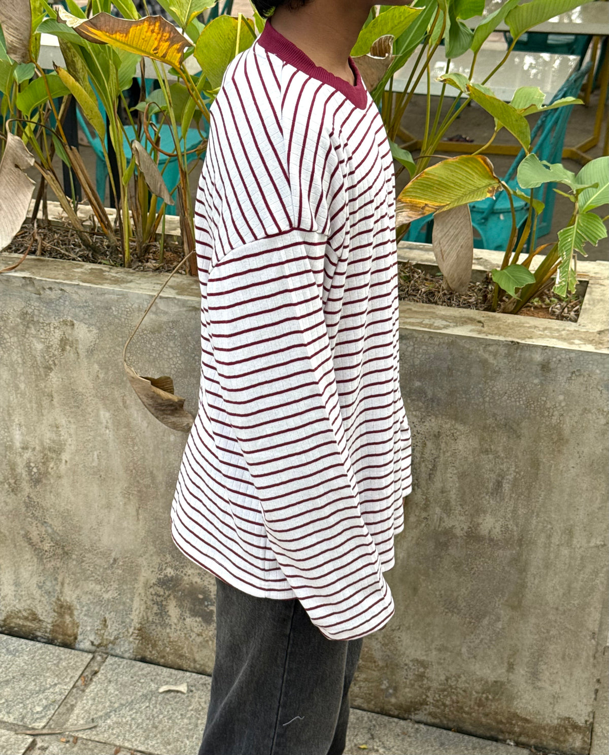 BURGUNDY LINE CLASSIC STRIPES FULLSLV
