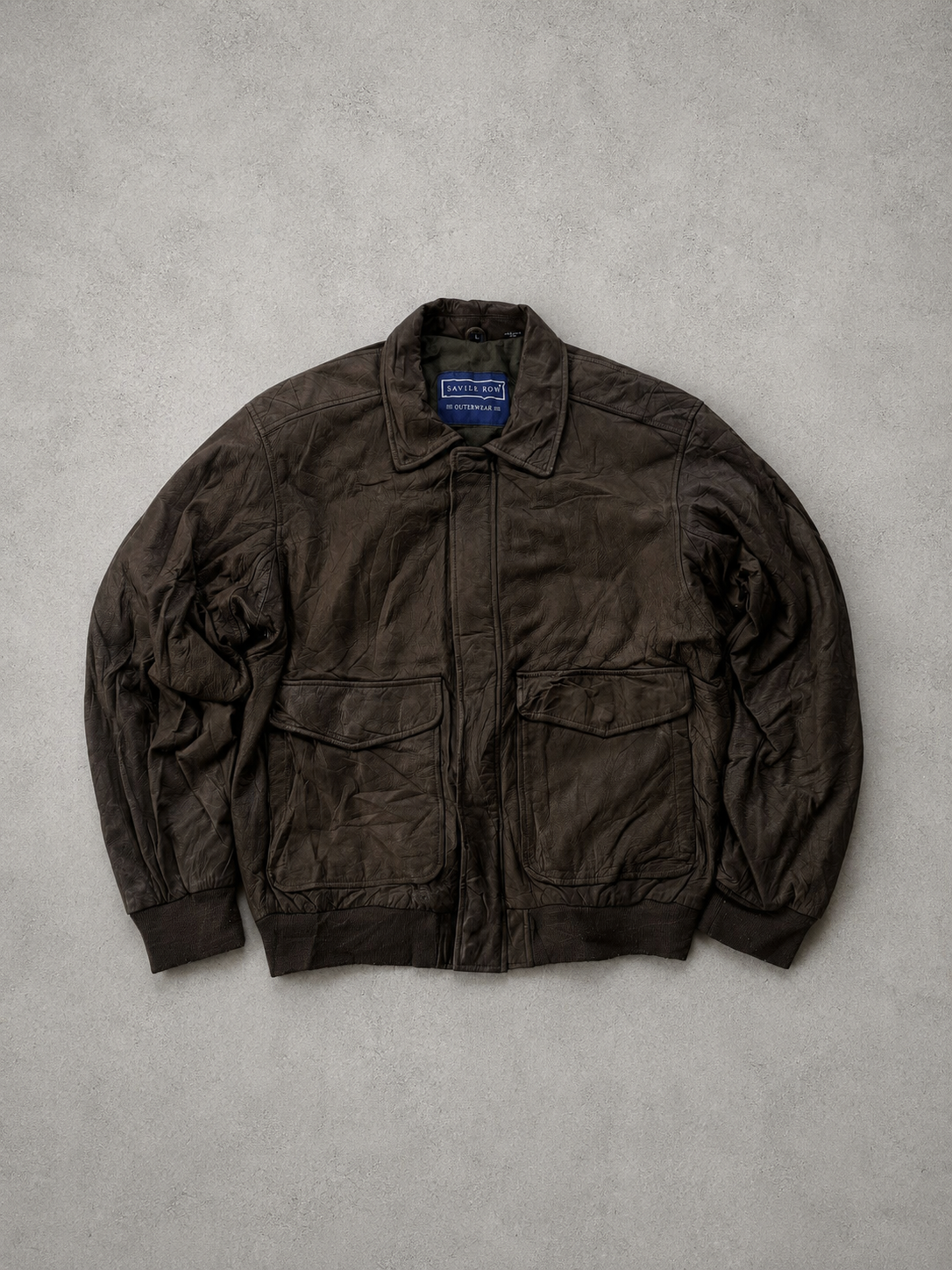 DRK BROWN LEATHER JACKKET - M