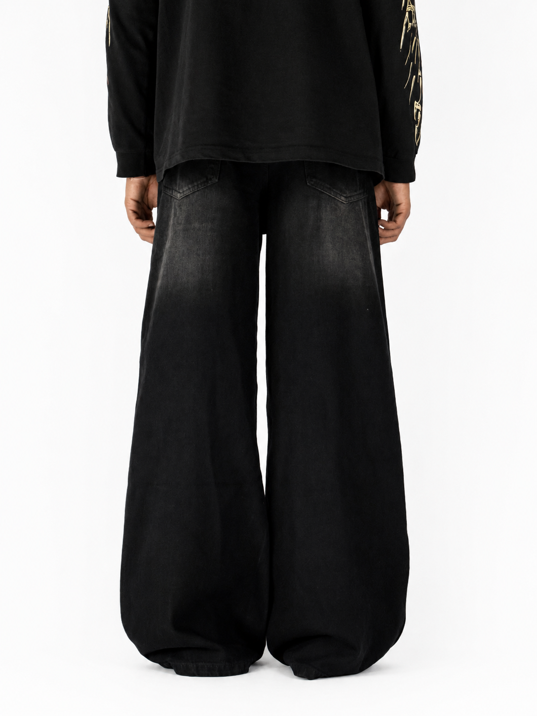 DEEP GRAPE BLACK WIDE LEG