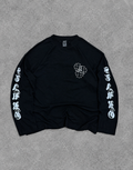 BLACK SCRIPT GRAGHIC TEE FULLSLEEV