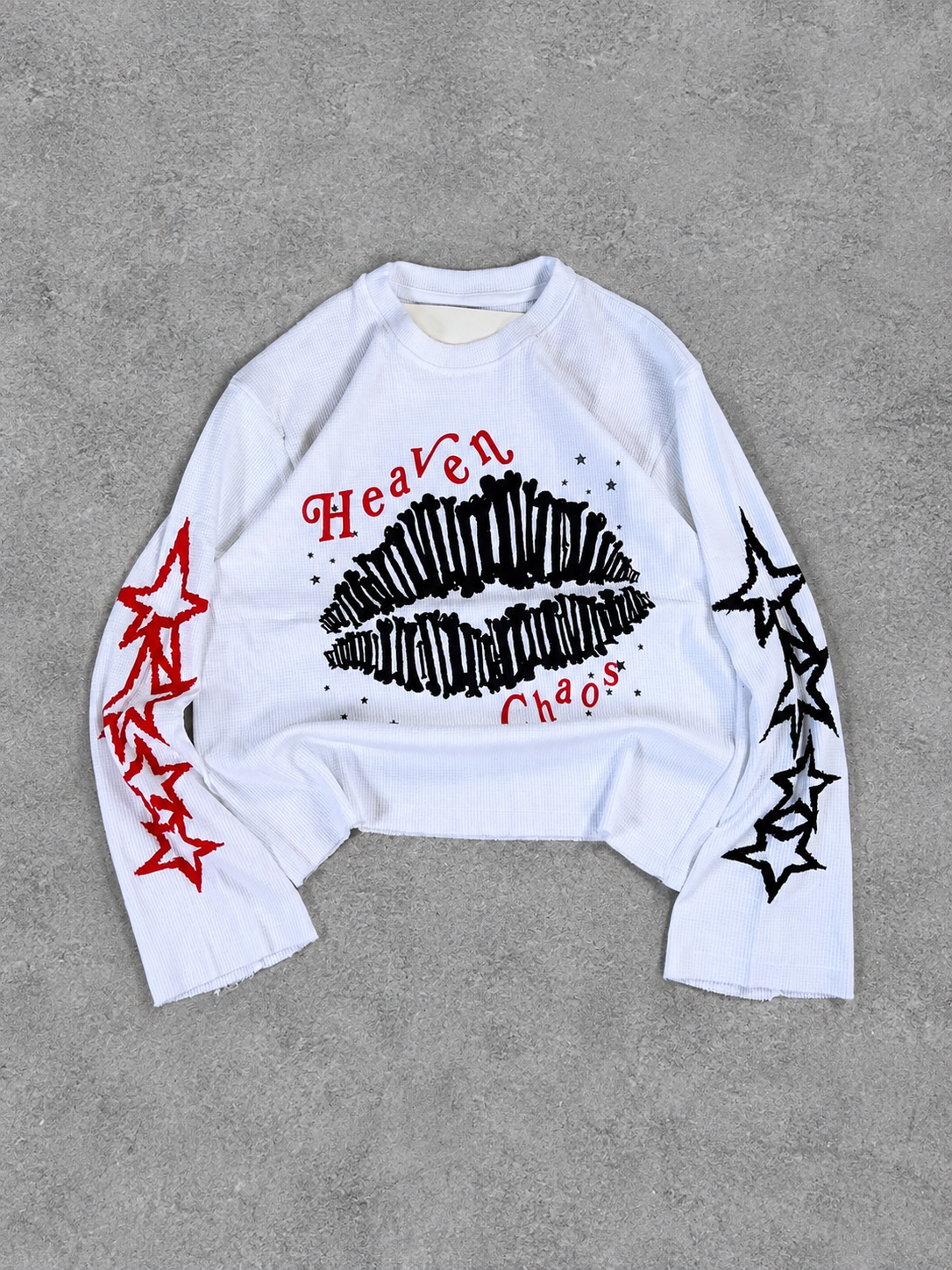 ANGEL KISS WAFFLE CROP TEE