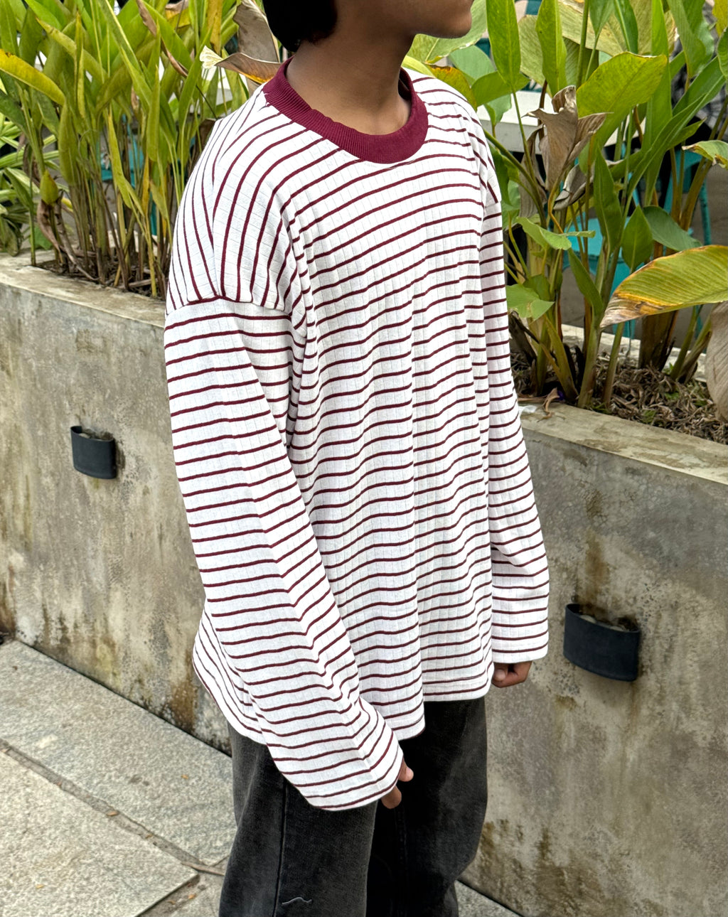 BURGUNDY LINE CLASSIC STRIPES FULLSLV