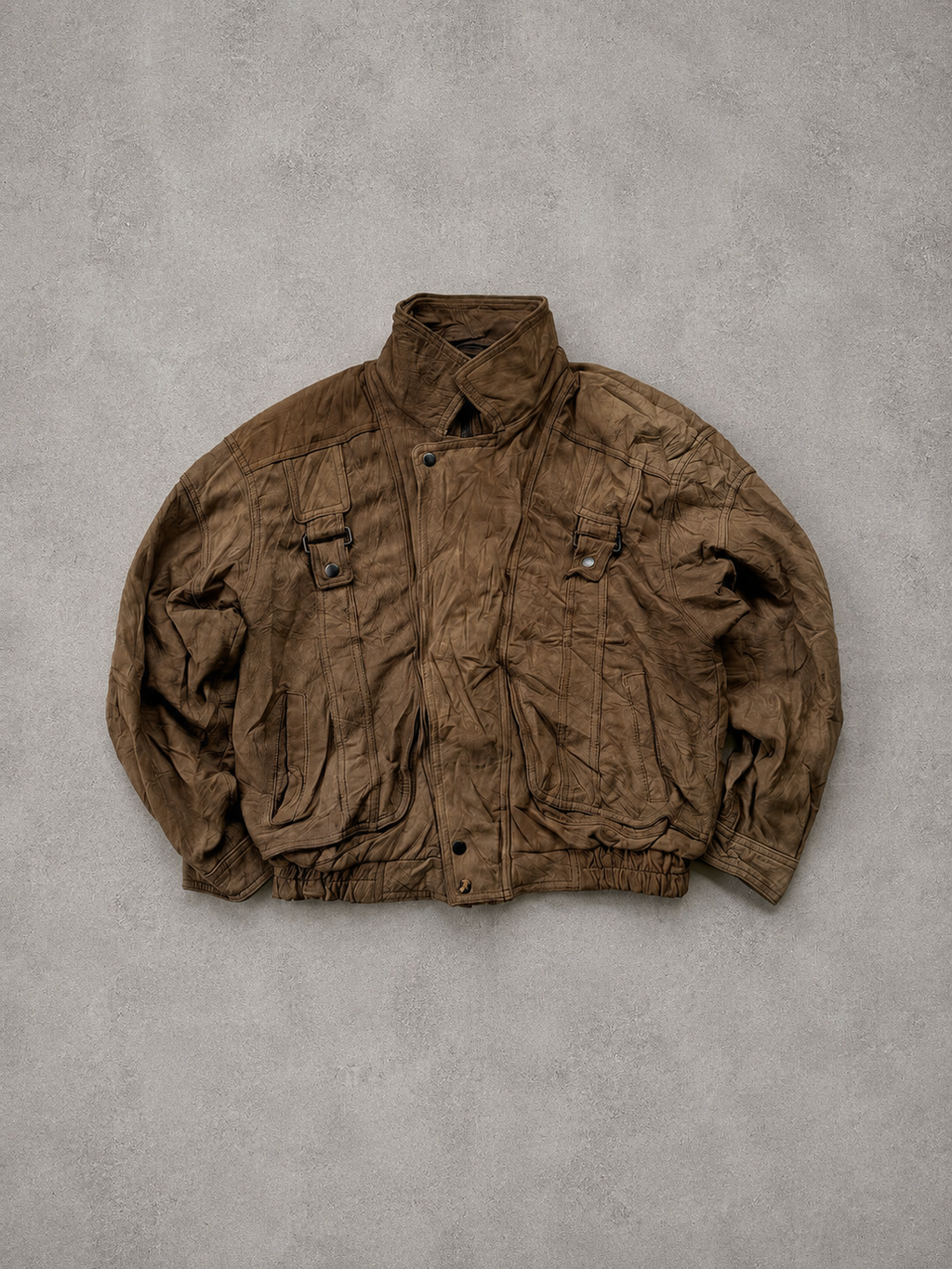 BROWN LEATHER JACKET - M