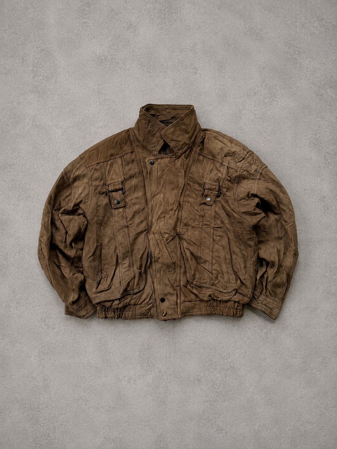 BROWN LEATHER JACKET - M