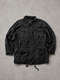 BLACK LEATHER JACKET - L