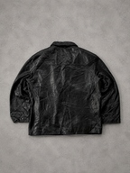 BLACK LEATHER JACKET - M