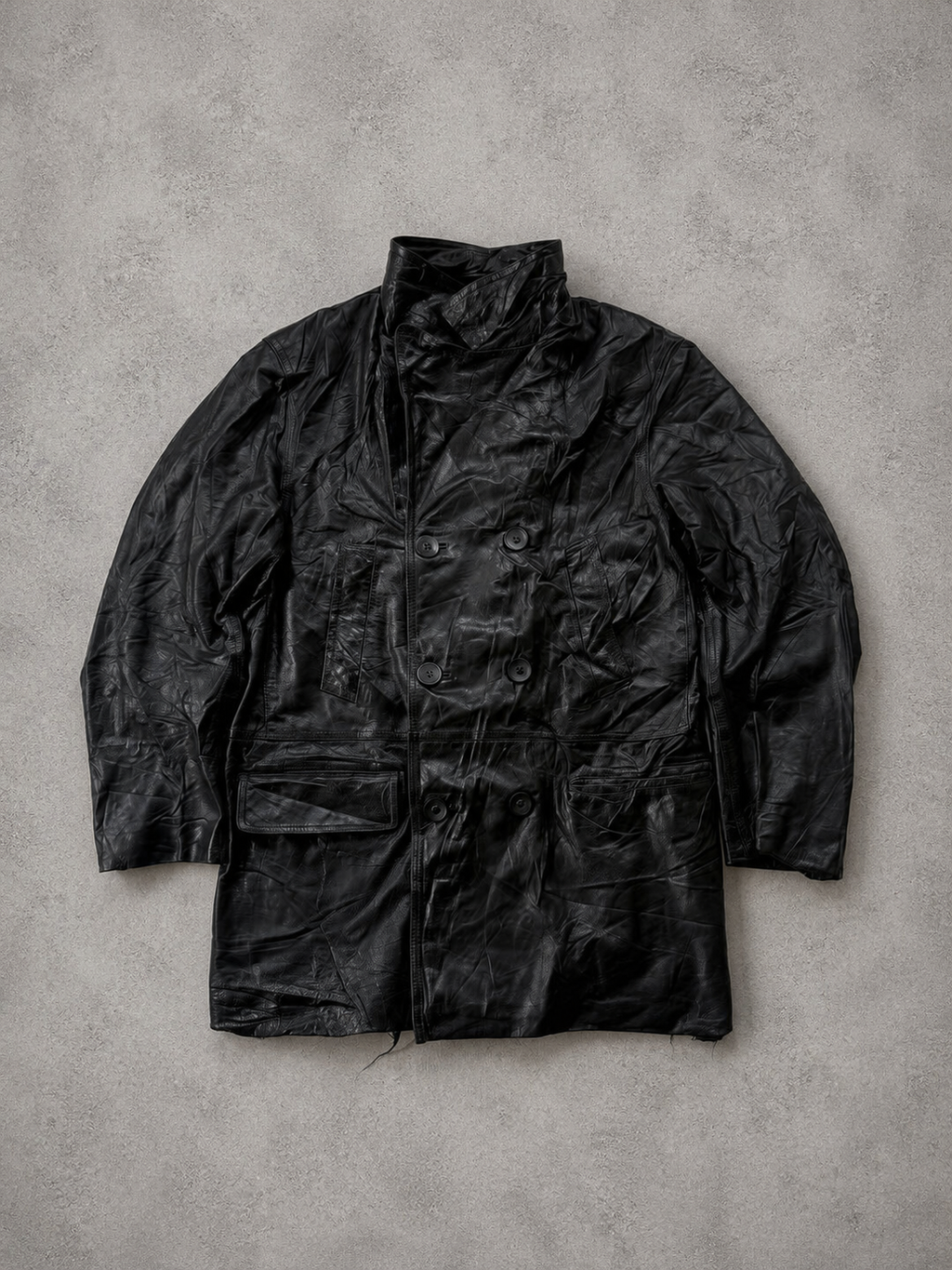 LEATHER LONG TOP/JACKET UNISEX - M
