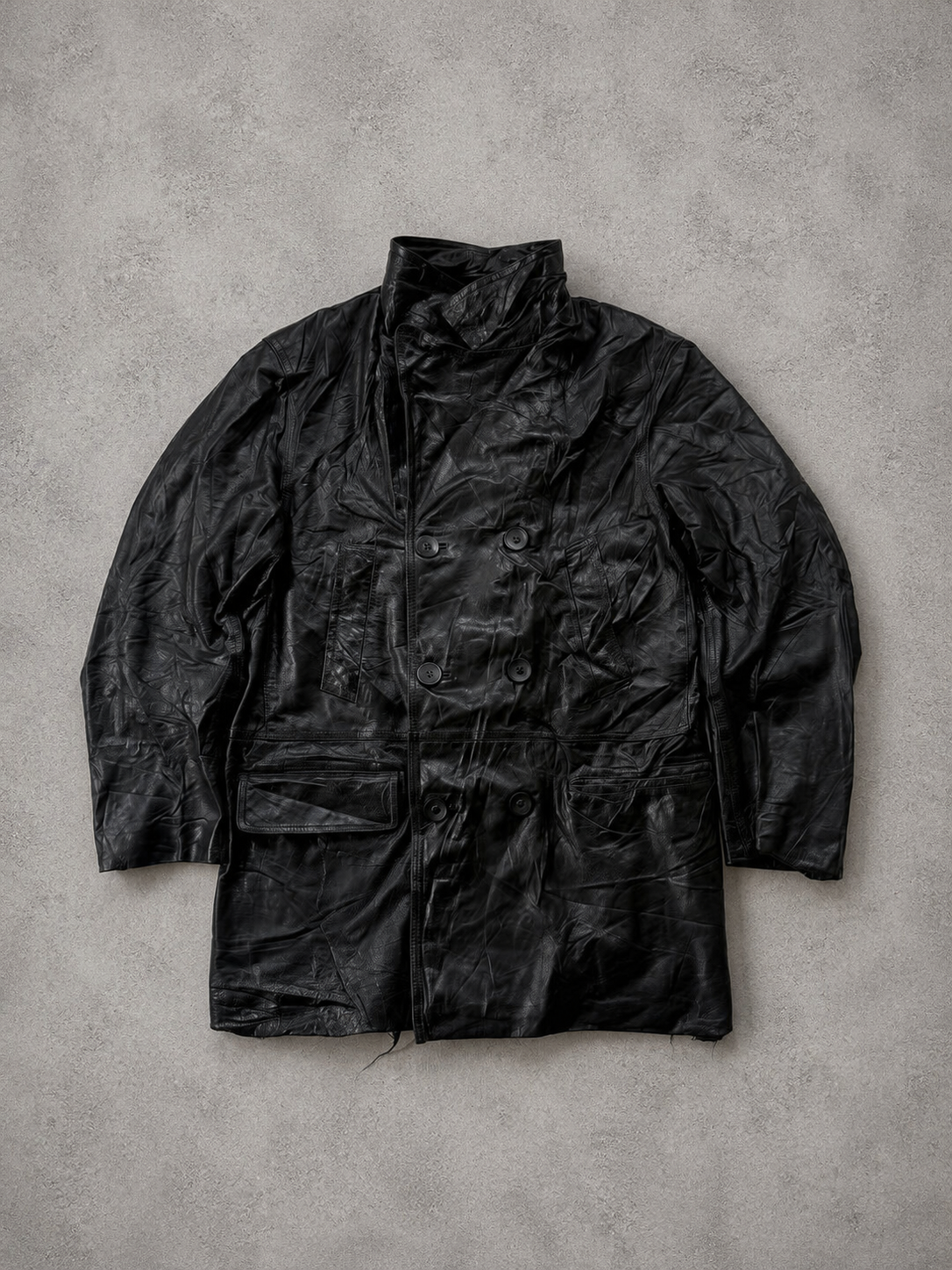 LEATHER LONG TOP/JACKET UNISEX - M