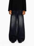 CHARCOAL WASHED BLACK WIDELEG