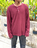 BURGUNDY WAFFLE HENLEY TEE