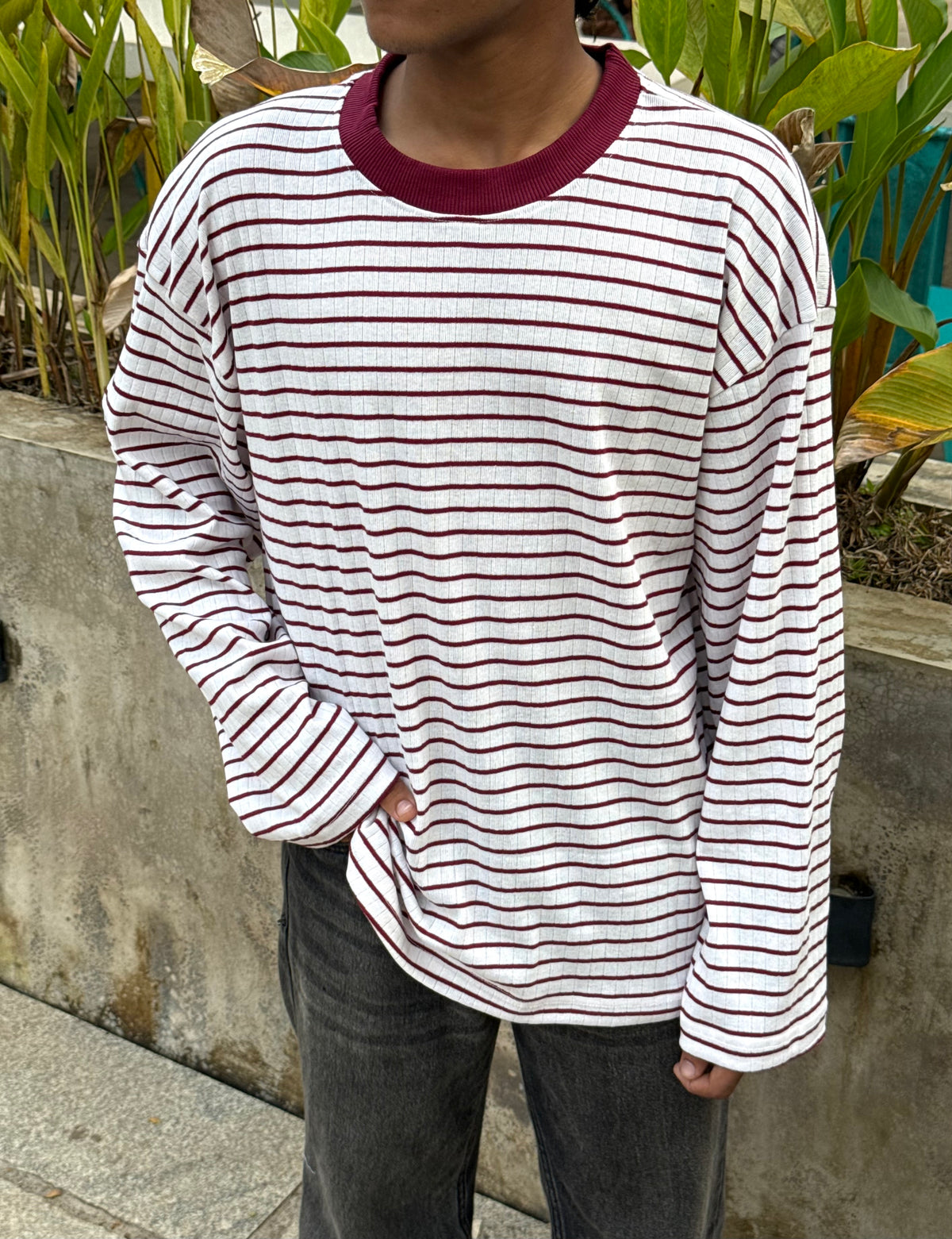 BURGUNDY LINE CLASSIC STRIPES FULLSLV