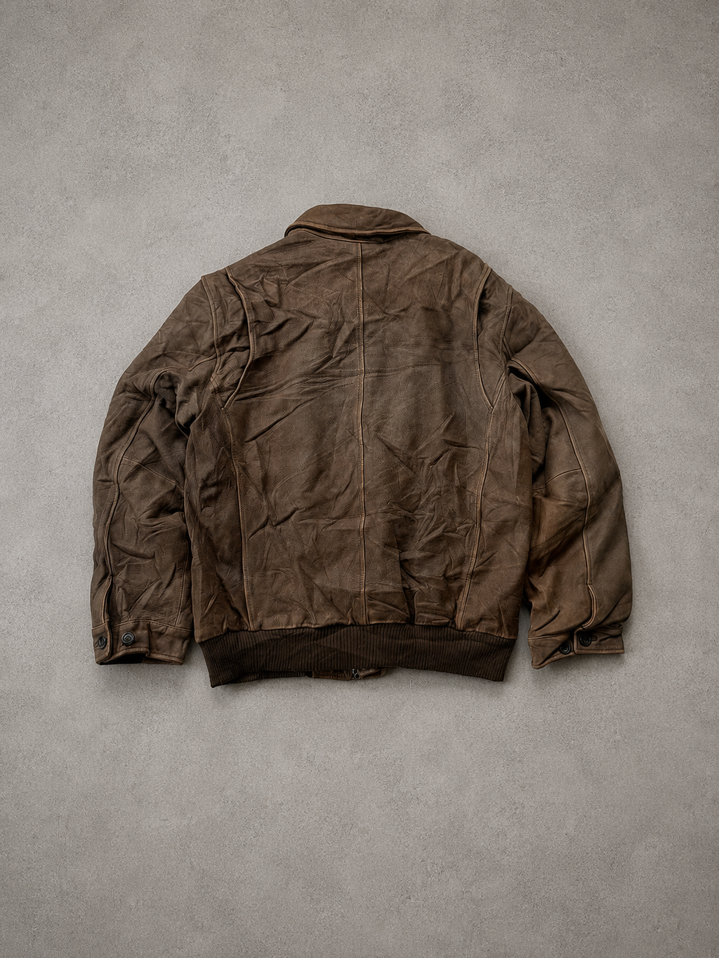 DARK BROWN LEATHER JACKET - M