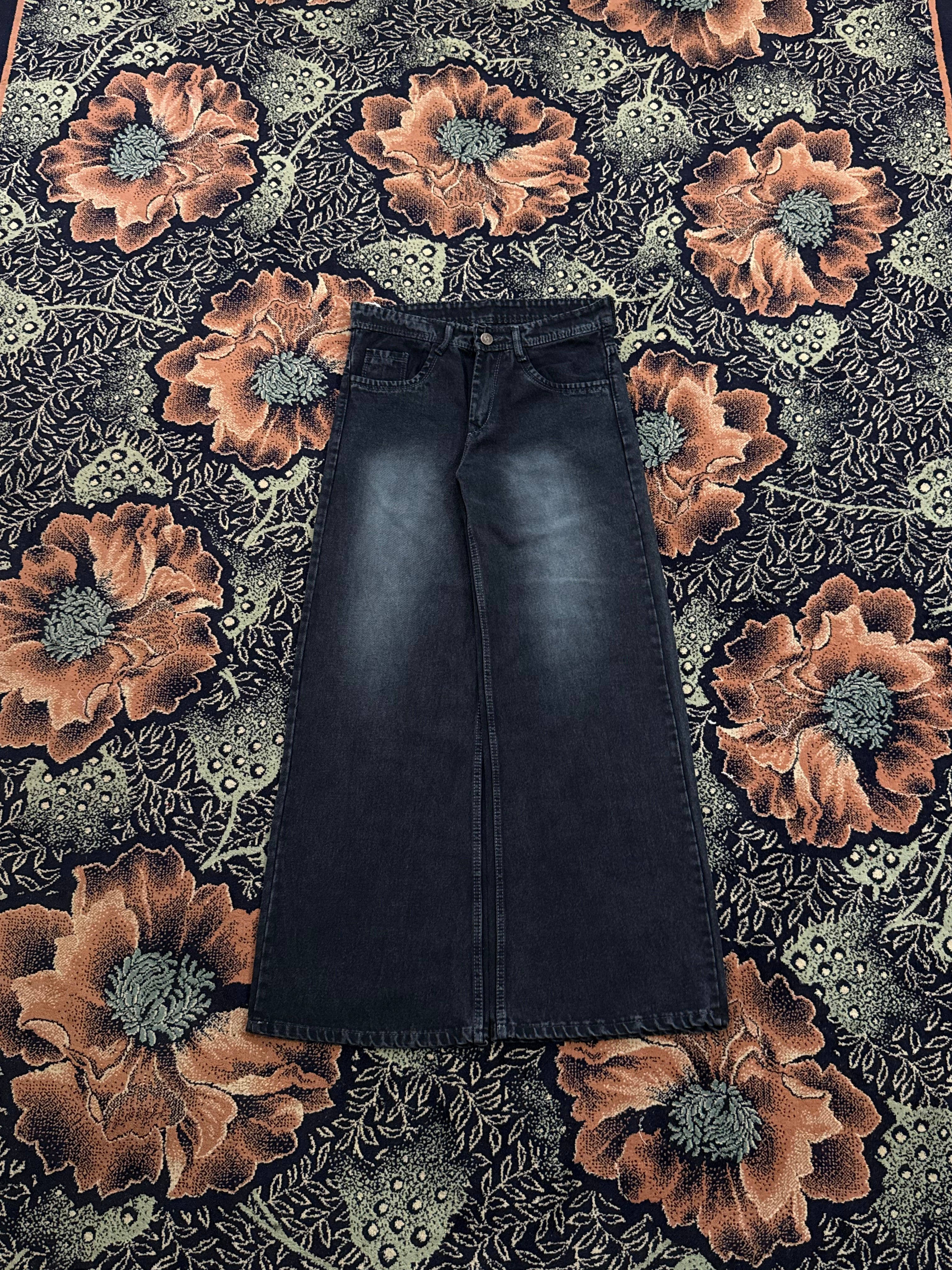 CHARCOAL WASHED BLACK WIDELEG