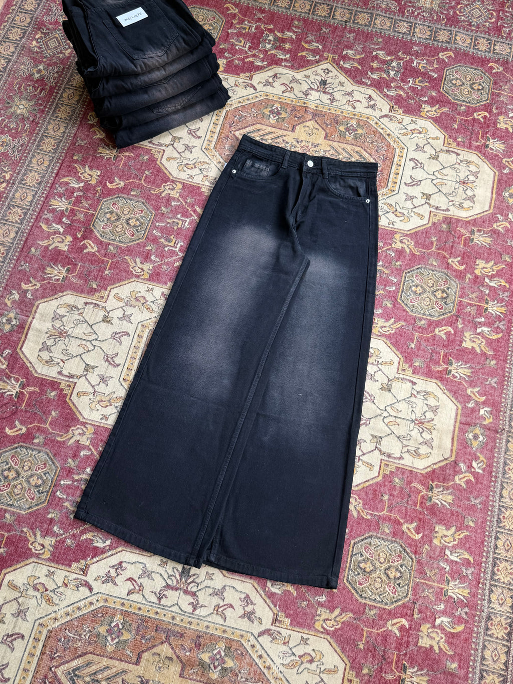 DEEP GRAPE BLACK WIDE LEG