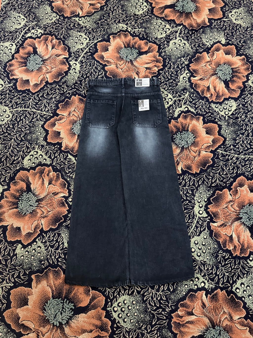 CHARCOAL WASHED BLACK WIDELEG