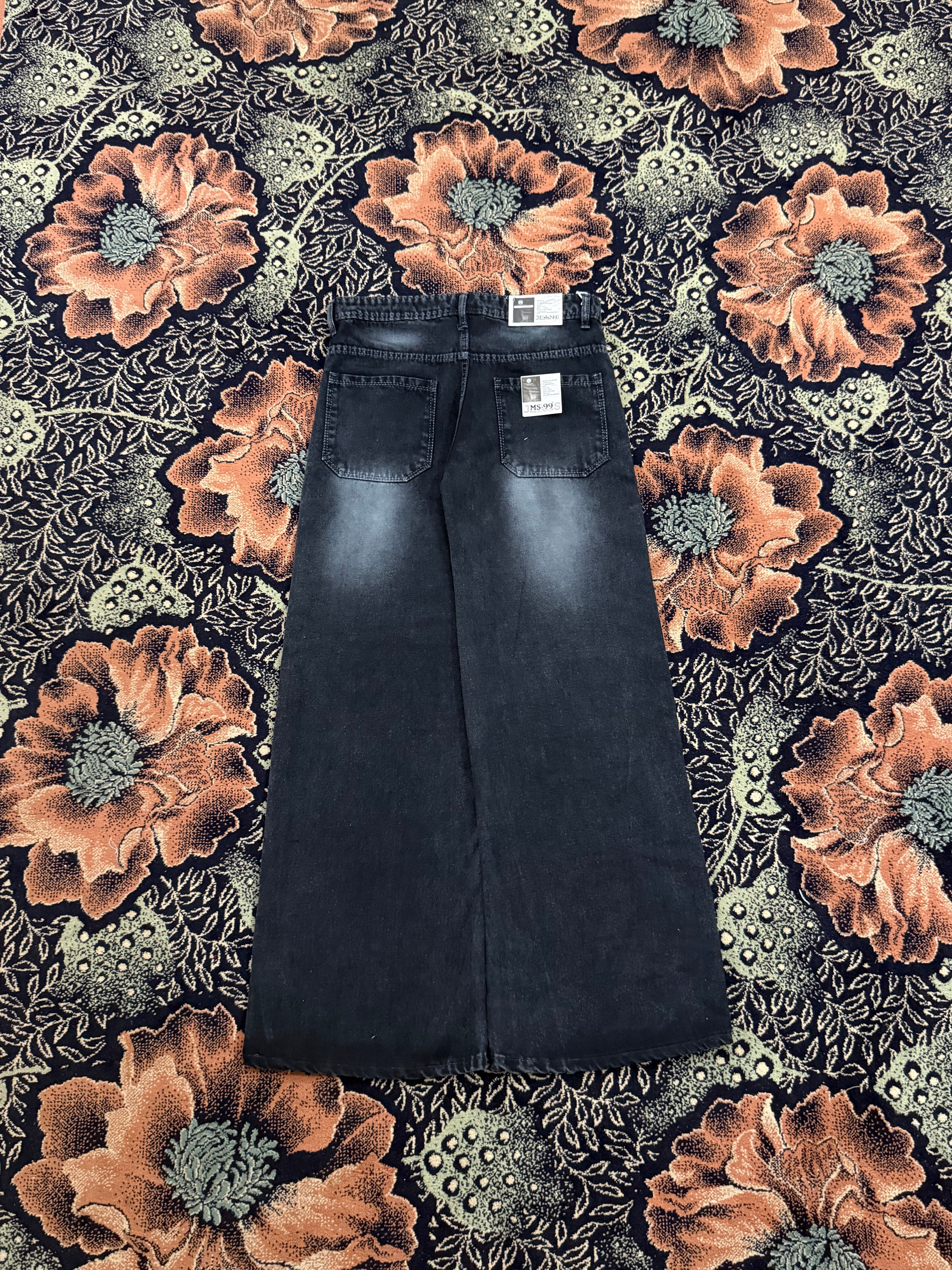 CHARCOAL WASHED BLACK WIDELEG