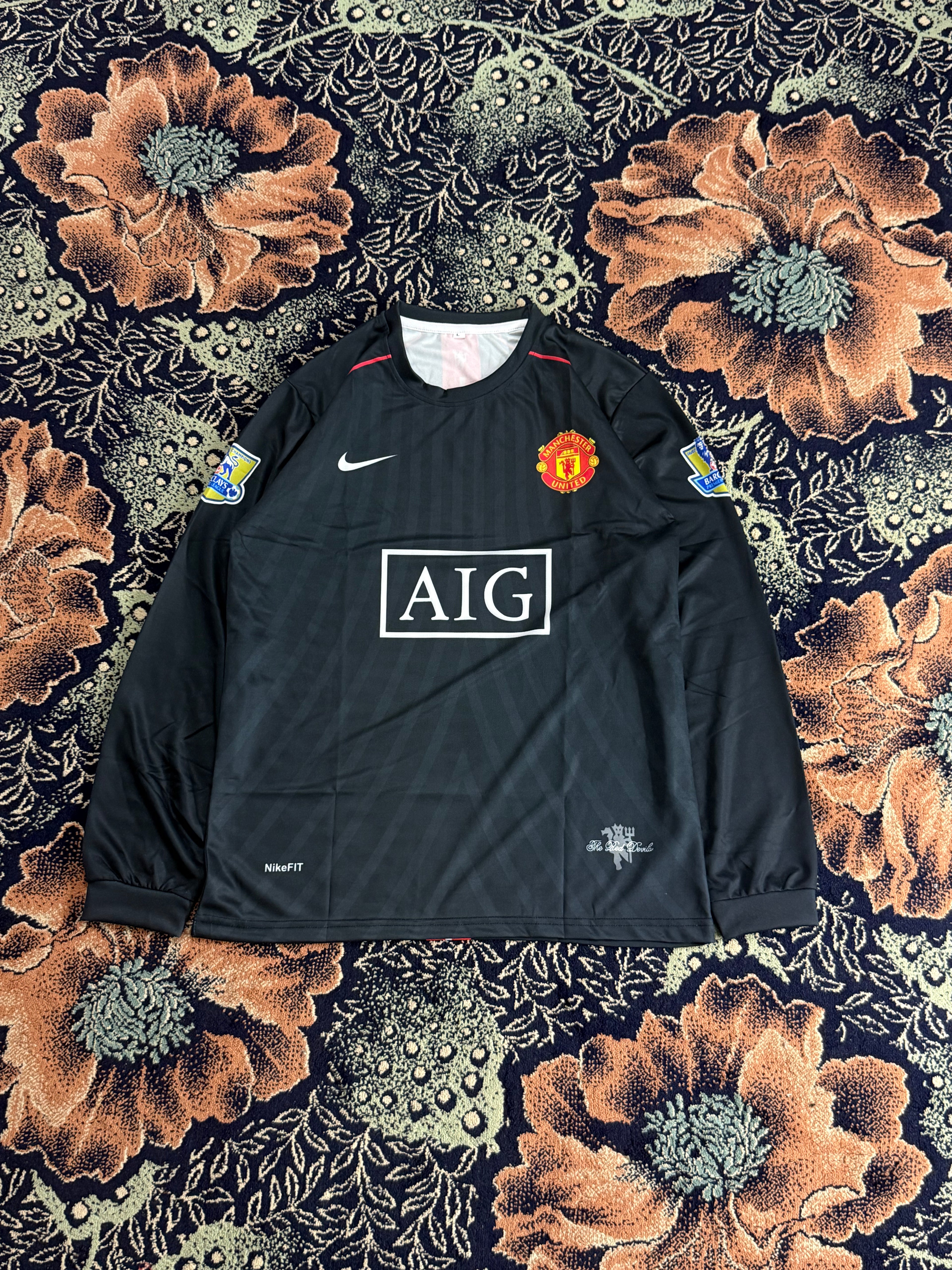 MANCHESTER UNITED 2007-08 AWAY RETRO KIT (LONG SLEEVE)