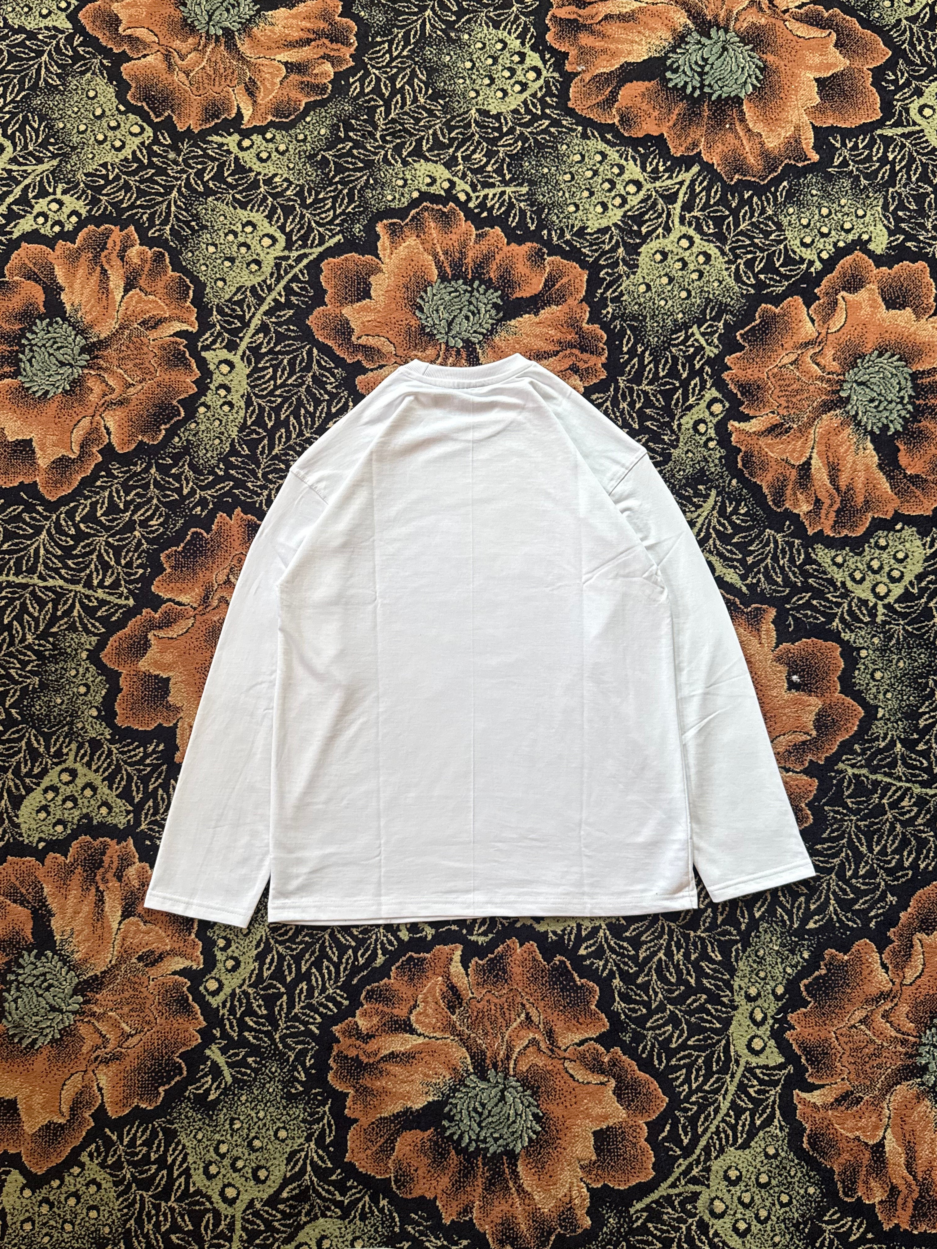 OPTIC WHITE OVERSIZED FULL SLEEVE TEE