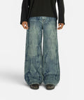 DISTRESSED WASH WIDELEG DENIM