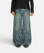 DISTRESSED WASH WIDELEG DENIM