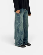DISTRESSED WASH WIDELEG DENIM