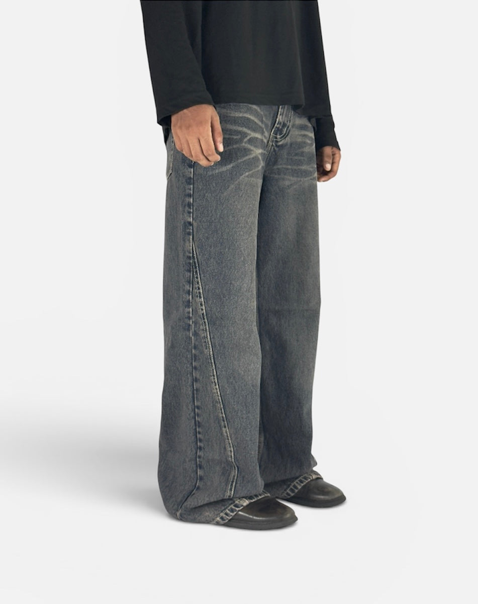 STONE WASH PATTERN WIDELEG