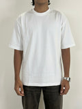 WHITE DROP-SHOULDER CREWNECK T-SHIRT