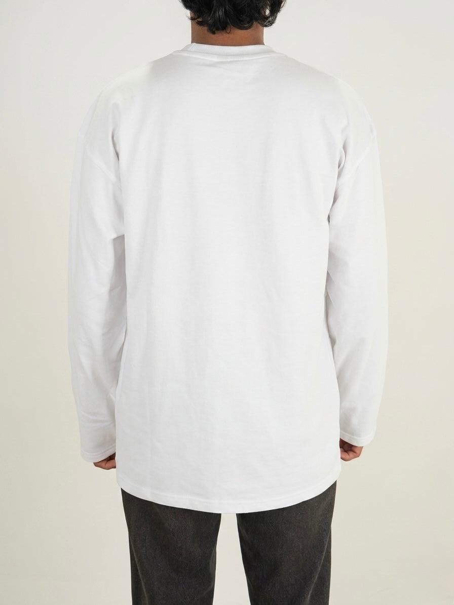 OPTIC WHITE OVERSIZED FULL SLEEVE TEE