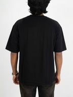 PITCH BLACK DROP-SHOULDER CREWNECK T-SHIRT